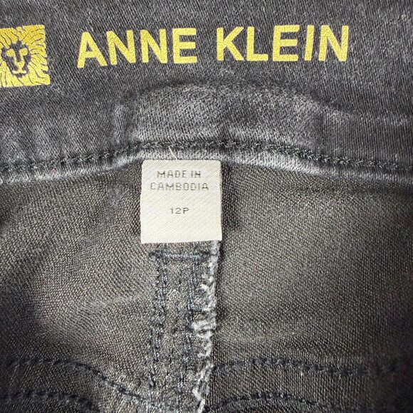 Anne Klein High Rise Skinny Ankle Jeans Black 12P Petite - Picture 7 of 11